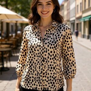 Leopard blouse, NEW size small